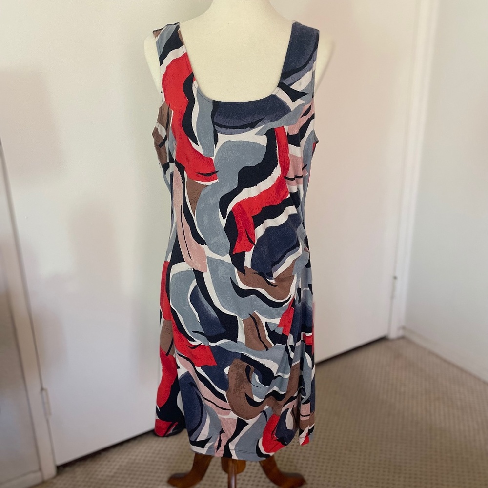 Nic + Zoe Americana Dress (Navy, Blue, Red, White)-Knee Length , Scoop Neckline